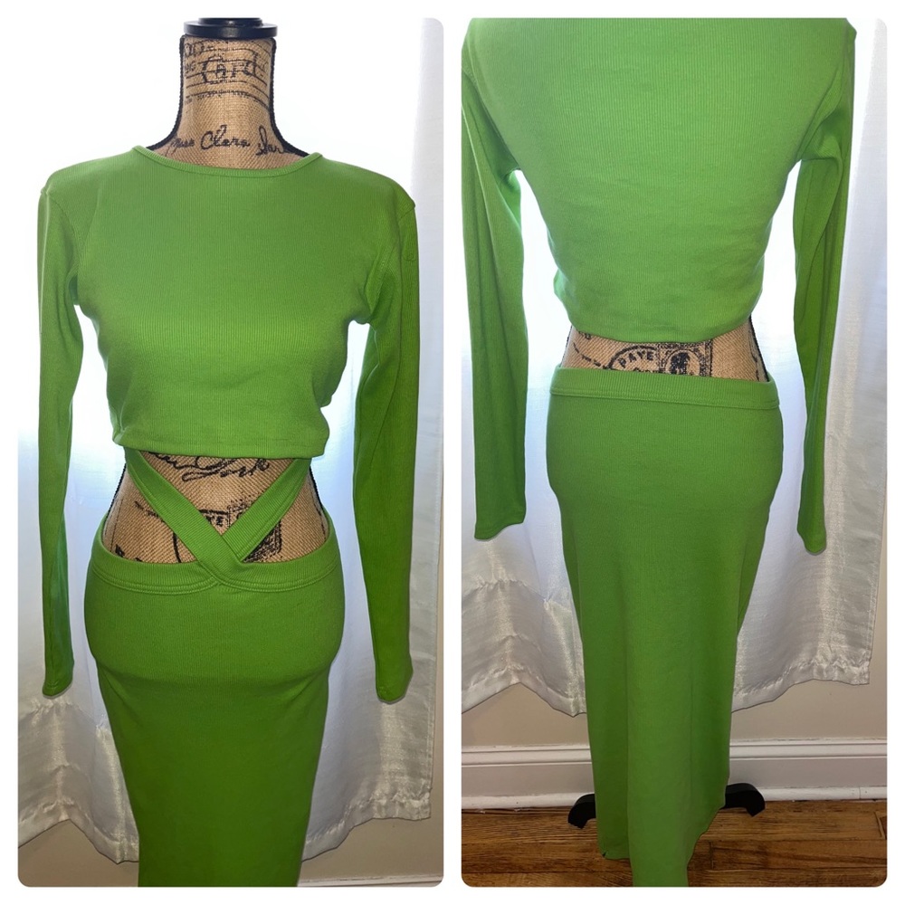 Nasty gal ribbed cross front cut out maxi dress